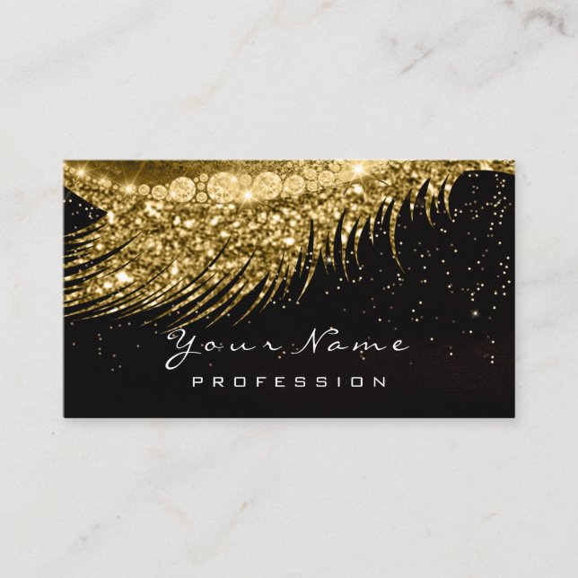 Cartão De Horário Placa de Compromisso Branco Makeup Dourado Black L (Frente)