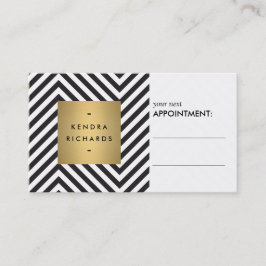 Cartão De Horário Placa de compromisso de padrão preto e branco retr