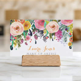 Cartão De Horário Placas De Nomeação De Artista De Composição Floral