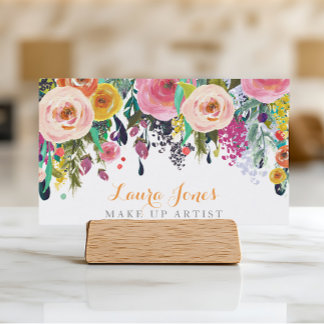 Cartão De Horário Placas De Nomeação De Artista De Composição Floral