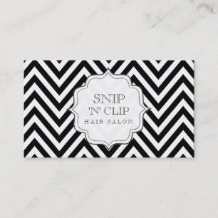 Cartão De Horário Placas Stylist de Cabelo com Stripes Brancas Preta