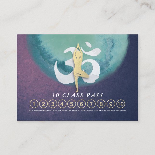 Cartão De Horário Pose de Meditação de Compromisso de Passagem de Cl (Frente)