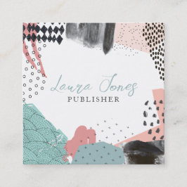 Cartão De Horário Praça do Editor de Colagem de Artes abstrato