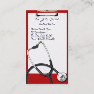 Cartão De Horário Prancheta médica com estetoscópio - nomeação