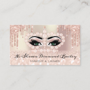Cartão De Horário Princesa Real Makeup Artista Lashes Rosa Verde