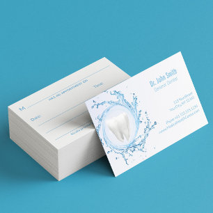 Cartão De Horário Profissional dental da água do dente do dentista
