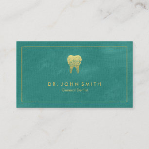 Cartão De Horário Quadro & dente dourados das canvas de turquesa do