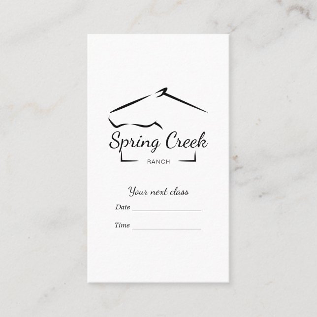 Cartão De Horário Rancho de Cavalo | Fazenda de cavalos (Frente)