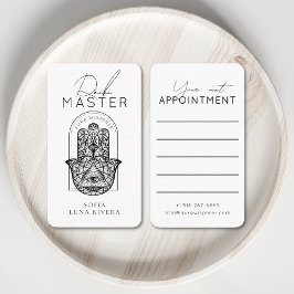 Cartão De Horário Reiki Master Hamsa Hand Evil Eye Yoga Therapist