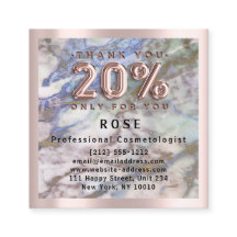 Rosa 20% de desconto Logotipo Cabelo azul Mármore