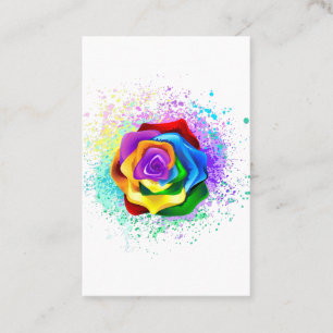 Cartão De Horário Rosa de arco-íris colorido