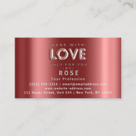 Cartão De Horário Rosa de logotipo US Flag Mad3 com amor