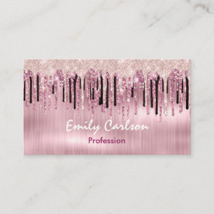 Cartão De Horário Rosa de microfone pingando rosa