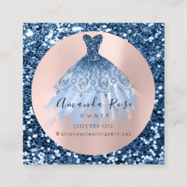 Cartão De Horário Rosa do Planejador de Eventos de Casamento Glitter