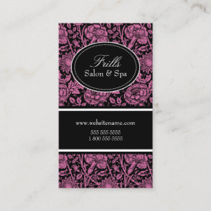 Cartão De Horário Rosa floral elegante do salão de beleza do teste