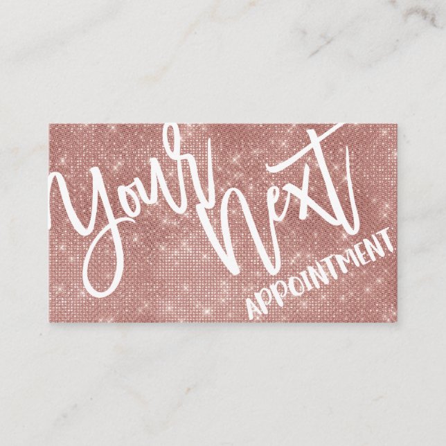 Cartão De Horário Rosa Glamorosa - Dourada Sequências de Literatura  (Frente)