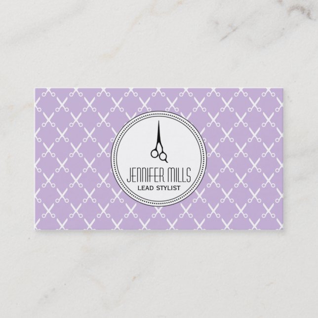Cartão De Horário roxo moderno simples do cabeleireiro do (Frente)