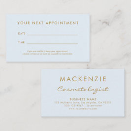 Cartão De Horário Salão Azul Simples de Pastel Moderno