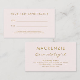 Cartão De Horário Salão Cor-de-Rosa Simples Moderno