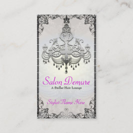 Cartão De Horário Salão de beleza de prata sofisticado moderno do