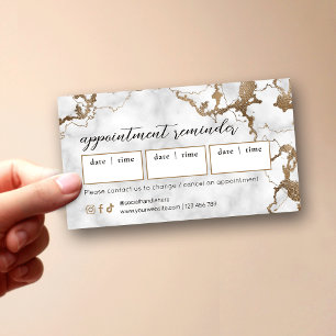 Cartão De Horário Salão de Beleza e Spa de Cabelo Elegant Script Gol