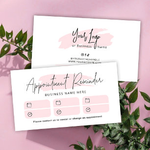 Cartão De Horário Salão de Beleza e Spa de Cílios Rosa Feminino em A