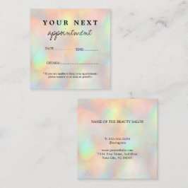 Cartão De Horário Salão de Beleza Holográfica Moderna Na moda