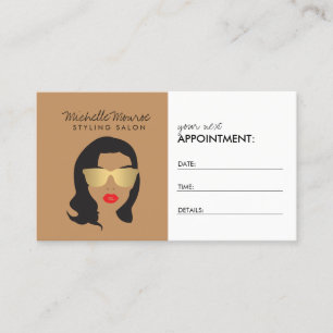 Cartão De Horário Salão de Cabelo, Lista de Estilos, Bela Menina Tan