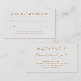 Cartão De Horário Salão de Cinzas Simples Moderno