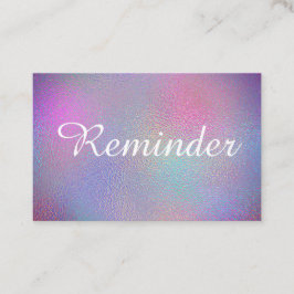 Cartão De Horário *~* Salão e Spa Foil Iridescente Roxo Arco-Íris Ro