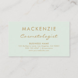 Cartão De Horário Salão Verde de Pastel Simples Moderno