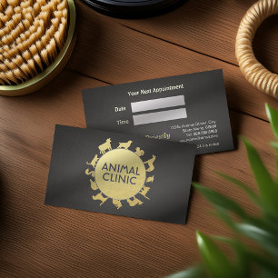 Cartão De Horário Sanitário Animal Clínico Pet Care Sitter Dourado A