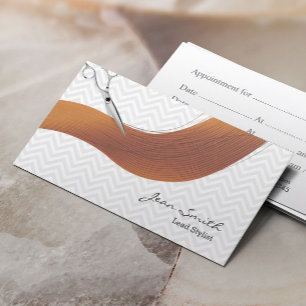 Cartão De Horário Scissor & nomeação do cabeleireiro de Chevron do