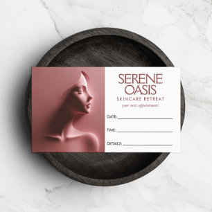 Cartão De Horário Serene Beauty Skincare, Assalto Rosa De Massagem