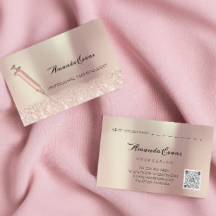 Cartão De Horário Seringa Rosa B12 Botox Injeções Cosmetologista