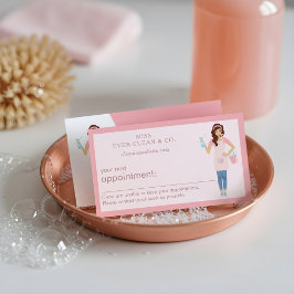 Cartão De Horário Serviços modernos de limpeza e assistência a mulhe