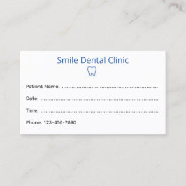Cartão De Horário Simple Dental Appointment Card with Tooth Icon