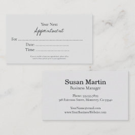 Cartão De Horário Simple Elegant Script Appointment Card