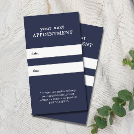 Cartão De Horário Simples Elegante Blue Beauty Appontion