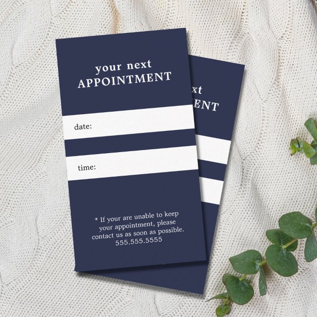 Cartão De Horário Simples Elegante Blue Beauty Appontion (Criador carregado)