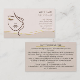 Cartão De Horário Skincare & Beauty After Care Card