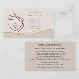 Cartão De Horário Skincare & Beauty After care Card