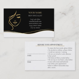 Cartão De Horário Skincare & Beauty Before care Appointment Card