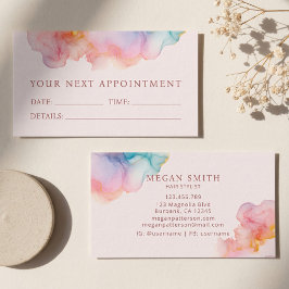 Cartão De Horário Soft Blush Ink Modern Appointment Card