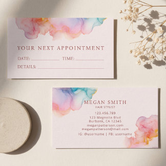 Cartão De Horário Soft Blush Ink Modern Appointment Card