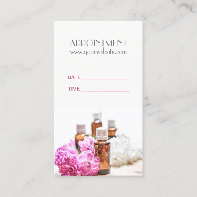 Cartão De Horário SPA: Massagem Essencial de Petróleo Nomeação de Ar (Frente)