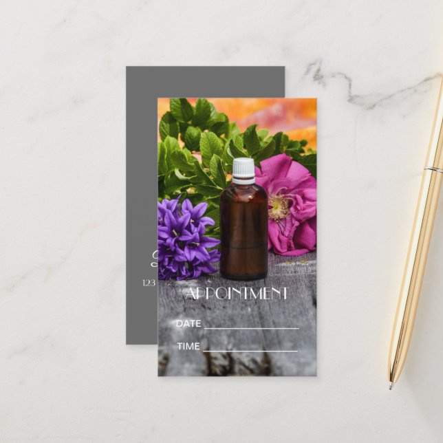 Cartão De Horário SPA: Massagem Essencial de Petróleo Nomeação de Ar (Frente/Verso In Situ)