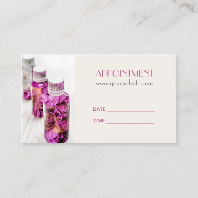 Cartão De Horário SPA: Massagem Essencial de Petróleo Nomeação de Ar (Frente)