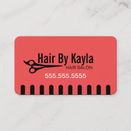 Cartão De Horário Stylist de Salão de Cabelo com Coral de Compromiss