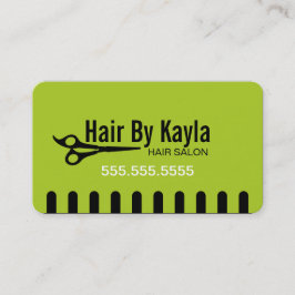 Cartão De Horário Stylist de Salão de Cabelo com Verde de Compromiss